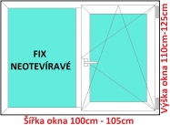 Okna FIX+OS SOFT rka 100 a 105cm x vka 110-125cm